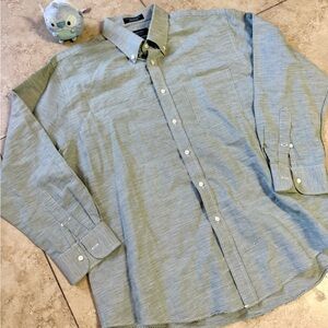 Nordstrom Men’s shop Green gingham Button Down Shirt traditional fit